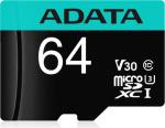 ADATA 64GB Premier Pro microSDXC/SDHC UHS-I U3 Class 10(V30S) memóriakártya