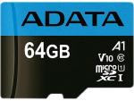 ADATA 64GB SD micro Premier (SDXC Class 10 UHS-I) (AUSDX64GUICL10A1-RA1) memória