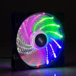 Akyga 12cm (120mm) 15 LED MOLEX ventilátor, szivárványos -