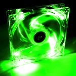 Akyga 12cm (120mm) 3pin LED ventilátor, zöld - AW-12B-BG