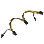 Akyga PCI Express 6 pin M / 2x 6+2pin adapter - AK-CA-55
