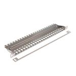 HD Patch panel 0,5U, ezüst, üres, 24 db csatlakozó számára