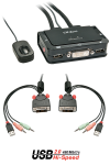 LINDY 2 Port DVI-D Single Link kábel KVM Switch