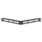 Panduit Patch Panel, 24 Port, Angled, All Metal, Black