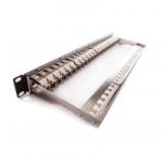 Patch panel , Kategória 6A, 24xRJ45/s,fekete, csatlakozókkal, 1U