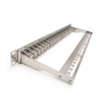 Patch panel , Kategória 6A, 24xRJ45/s,fekete,HD csatlakozókkal, 1U