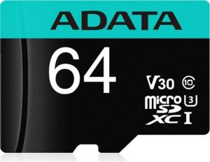 ADATA 64GB Premier Pro microSDXC/SDHC UHS-I U3 Class 10(V30S) memóriakártya