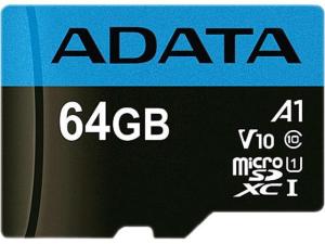ADATA 64GB SD micro Premier (SDXC Class 10 UHS-I) (AUSDX64GUICL10A1-RA1) memória
