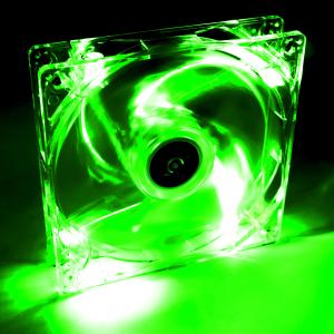 Akyga 12cm (120mm) 3pin LED ventilátor, zöld - AW-12B-BG