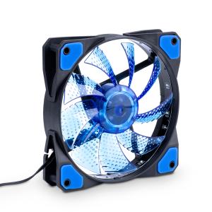 Akyga 12cm (120mm) MOLEX / 3pin 15 LED ventilátor, kék - AW-12C-BL