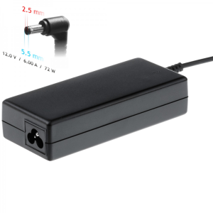 Akyga 12V / 6.0A 72W 5.5x2.5mm ACER / ITxcases / LED töltő adapter - AK-ND-28