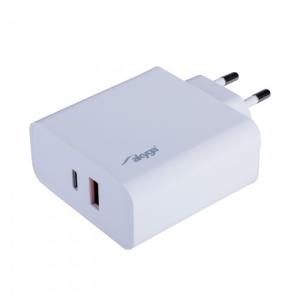 Akyga 1x USB-A + USB-C PD 5-20V / 3.25A 65W fali töltő adapter - AK-CH-15