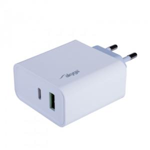Akyga 1x USB-A + USB-C PD 5-20V / 3A 45W fali töltő adapter - AK-CH-14