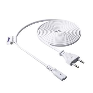 Akyga kétpólusú / nyolc / piskóta tápkábel, fehér 3m - AK-RD-07A