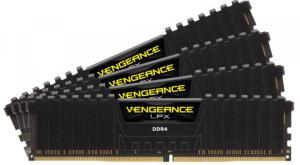 CORSAIR DDR4 32GB (4x8GB) 2666MHz Vengeance LPX RAM, fekete