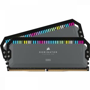 CORSAIR DDR5 5600MHz 64GB (2x32GB) AMD EXPO DOMINATOR PLATINUM RGB RAM, szürke