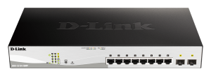D-link 10-Port Gigabit PoE+ Smart Switch inc. 2 SFP Ports POE budget 130W