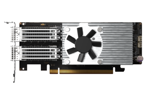 Dual-port QSFP28 100GbE network expansion card; low-profile form factor; PCIe Ge