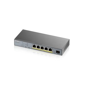 GS1350-6HP, 6 Port managed CCTV PoE switch, long range, 60W, 802.3BT