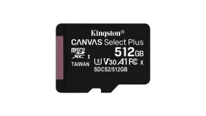 Kingston 512GB microSD Canvas Select Plus (SDXC Class 10 A1) (SDCS2/512GBSP) mem