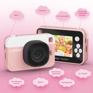LAMAX PixelKid1 Pink Gyermek fényképezőgép 8Mpx Kék