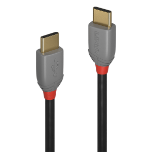 LINDY 0.5m USB 2.0  Type C kábel, Anthra Line