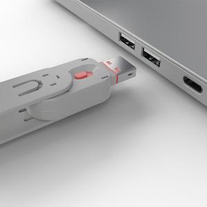 LINDY USB Port Locks 4x PINK+Key
