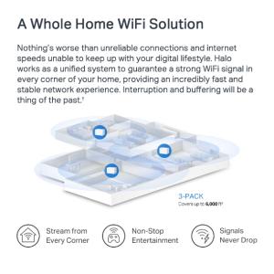Mercusys Halo H70X (3-pack) AX1800 egész otthont lefedő Mesh Wi-Fi 6 rendszer