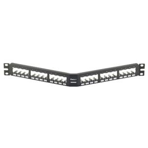 Panduit Patch Panel, 24 Port, Angled, All Metal, Black