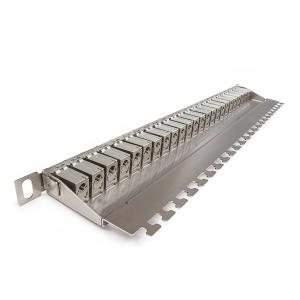 Patch panel HD, Kategória 6A, 24xRJ45/s, ezüst, csatlakozókkal, 0,5U