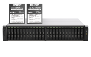 Qnap 24-Bay all-flash NAS, NVMe Gen3 x4, AMD EPYC 7302P 3.0GHz, 256GB RDIMM ECCC