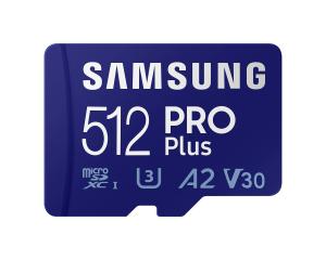 Samsung Pro Plus 512GB microSD (MB-MD512KA/EU) memóriakártya adapterrel