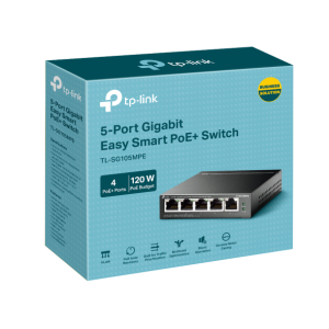 TP-LINK TL-SG105MPE 5-Port Gigabit Easy Smart Switch
with 4-Port PoE+