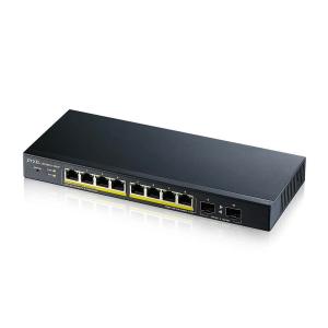 Zyxel GS1900-10HP v2, 8-port GbE L2 PoE Smart Switch + 2 SFP slots, 802.3at, des