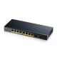 Zyxel GS1900-10HP v2, 8-port GbE L2 PoE Smart Switch + 2 SFP slots, 802.3at, des